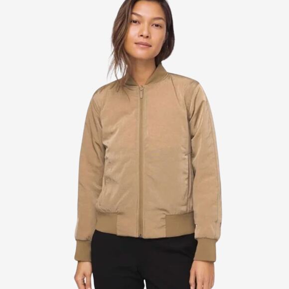 lululemon athletica Jackets & Blazers - Lululemon 12 Non-Stop Bomber Jacket | Reversible Tan, Champagne Bronze, Sold Out